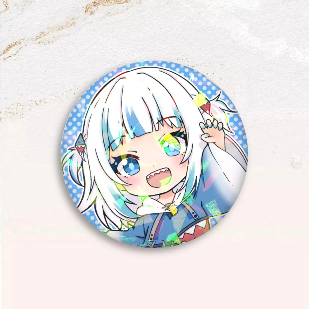 x1 Gawr Gura - Holographic Badge [MANU DISPATCH]